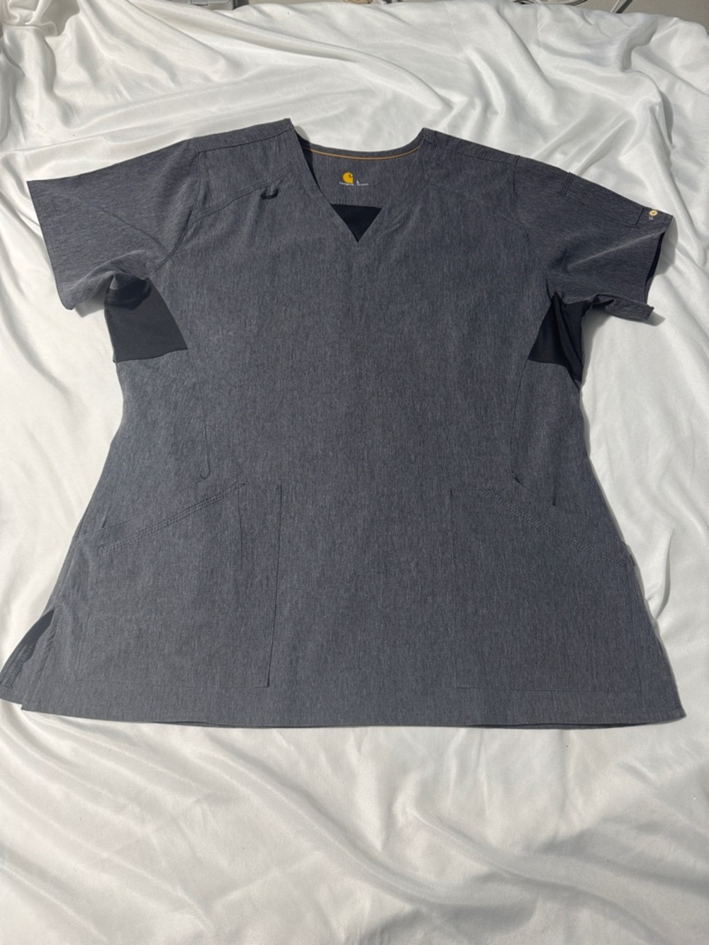 Carhartt Scrub Top | Size Large | Grey | Durable & Comfortable Workwear Medical